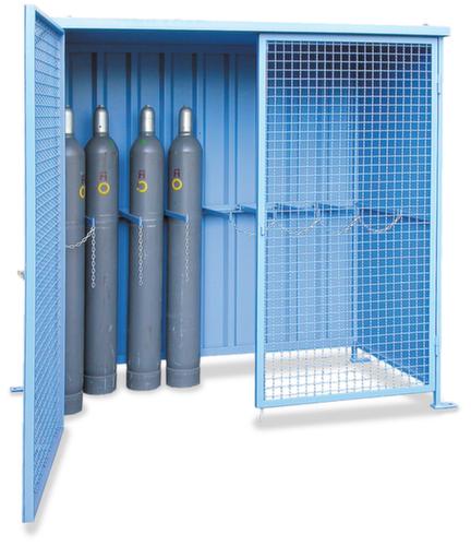 Deposito per bombole di gas con porte a battente in rete