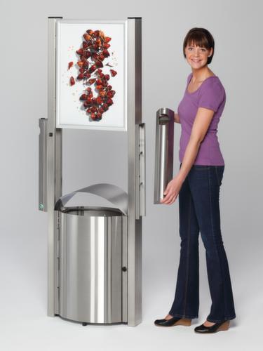 Cestino per rifiuti in acciaio inox per uso esterno, 50 l