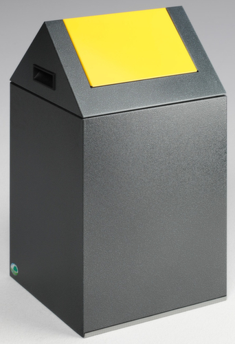 VAR Raccoglitore di materiale riciclabile WSG 40 S con coperchio girevole, 43 l, argento antico, coperchio RAL1023 giallo traffico