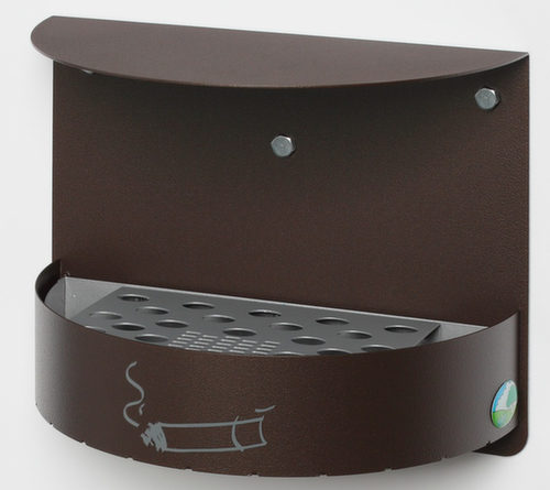 VAR Posacenere a muro H 23 con tetto di protezione, deep-brown