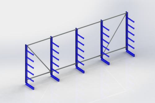 META Scaffalature cantilever universali Atlas ST, su un lato - concepito per la collocazione sulla parete, altezza 2000 mm, 6 piani
