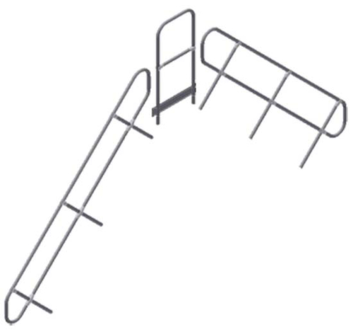 ZARGES Corrimano Z600 per gradini con inclinazione di 60°