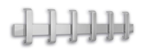 Kerkmann Appendiabiti da parete Arosa, con 6 ganci per cappelli e 12 ganci per cappotti, alluminio argentato