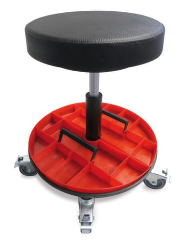 meychair Sgabello da officina Assistent Professional, sedile nero, ruote