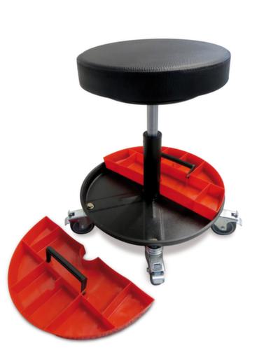 meychair Sgabello da officina Assistent Professional, sedile nero, ruote