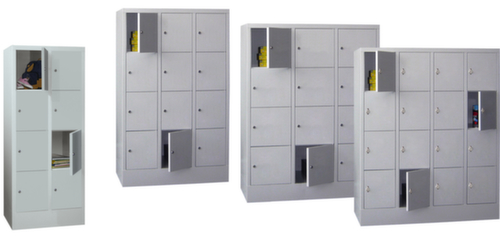 PAVOY Blocco armadietti Basis grigio chiaro con fino a 20 scomparti
