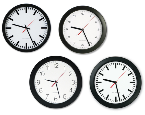 PEWETA Orologio da parete radiocomandato con cassa nera