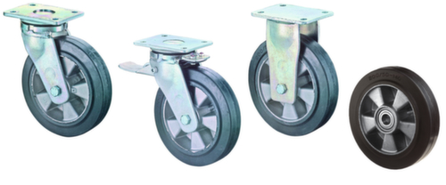 BS-ROLLEN Ruota elastica in gomma piena per impieghi gravosi con portata fino a 450 kg