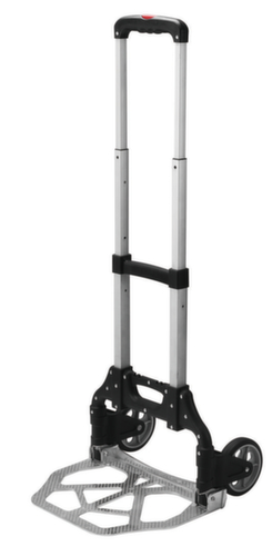 BS-ROLLEN carrello per pacchi pieghevole in alluminio, carico massimo 70 kg, gommatura in gomma