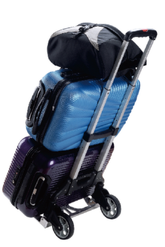 BS-ROLLEN carrello per pacchi pieghevole in alluminio, carico massimo 70 kg, gommatura in gomma