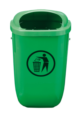 contenitore per rifiuti Classic, 50 l, per montaggio a parete o su montanti, verde