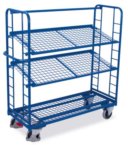 VARIOfit Carrello a ripiani con ripiani inclinabili in rete metallica