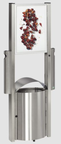 Cestino per rifiuti in acciaio inox per uso esterno, 50 l