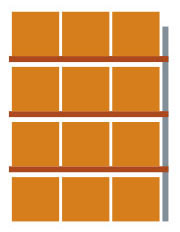 META Portapallet MULTIPAL per 12 pallet, 2785 mm di larghezza, 4 piani di stoccaggio
