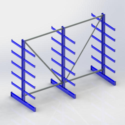 META Scaffalature cantilever universali Atlas ST, su due lati - collocabili in modo flessibile liberamente nello spazio, altezza 2000 mm, 6 piani