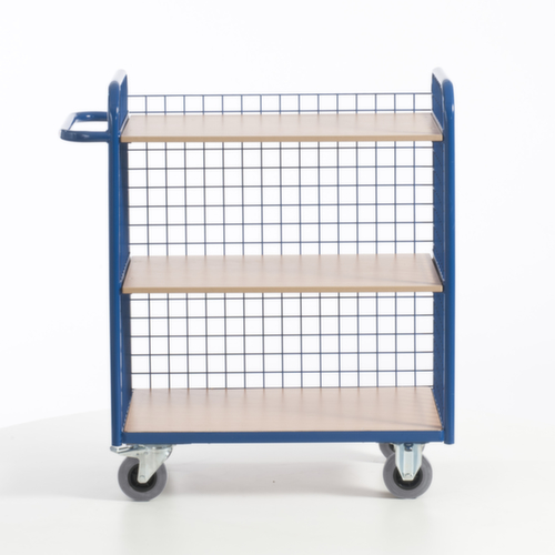 Rollcart Carrello da ufficio con 3 pareti in rete, carico max. 150 kg, 3 piani