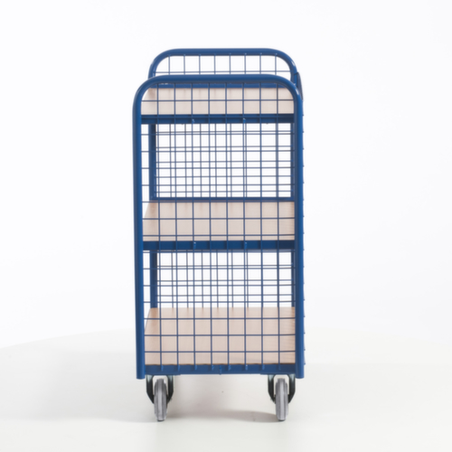 Rollcart Carrello da ufficio con 3 pareti in rete, carico max. 150 kg, 3 piani