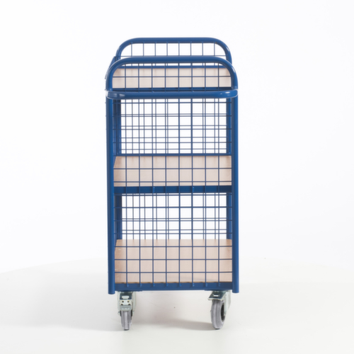 Rollcart Carrello da ufficio con 3 pareti in rete, carico max. 150 kg, 3 piani