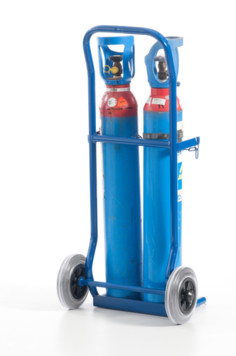 Rollcart Carrello portabottiglie, per bombola 2 x 10 l, gommatura in TPE