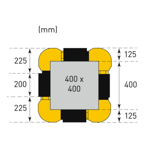Moravia Protezione della colonna MORION, elemento di prolunga, altezza x larghezza 1100 x 200 mm