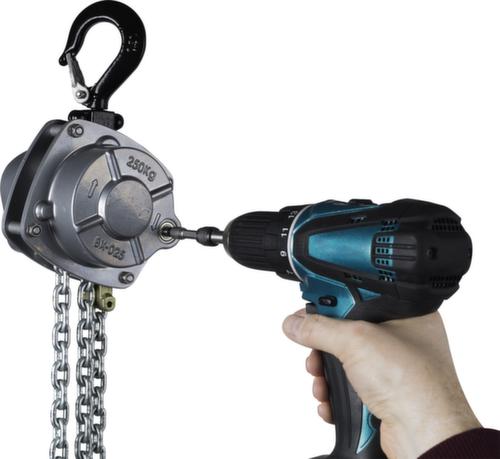 Planeta-Hebezeuge Bozzello a puleggia Premium PRO E azionato da avvitatore a batteria