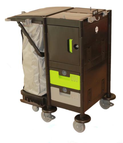 Harema Carrello di pulizia Black is Green Brix Compact II con armadio e cassetti
