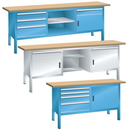 LISTA Banco da lavoro con cassetti e armadi