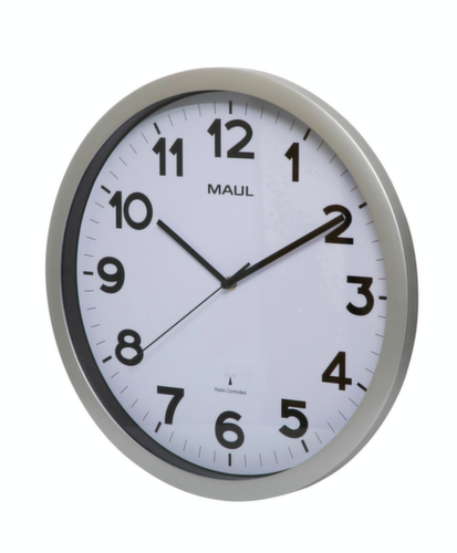 MAUL Radio orologio da parete MAULstep, con numeri arabi, Ø 400 mm