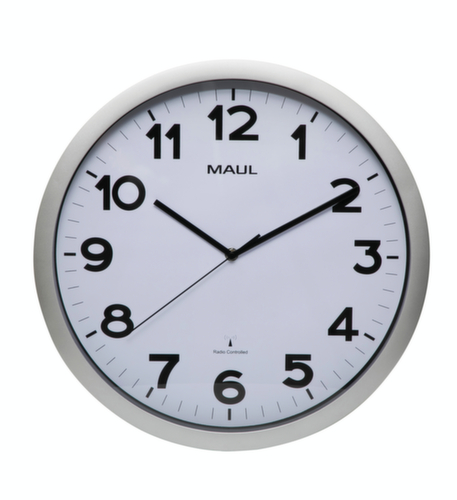 MAUL Radio orologio da parete MAULstep, con numeri arabi, Ø 400 mm