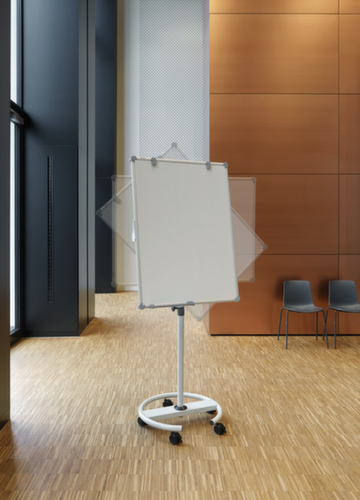 MAUL lavagna portablocco girevole MAULpro flip2use,altezza 1360 - 1900 mm