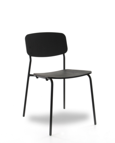 sedia a scocca in legno SIT-ON BB-4 con struttura a 4 gambe, nero