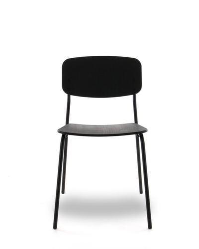 sedia a scocca in legno SIT-ON BB-4 con struttura a 4 gambe, nero