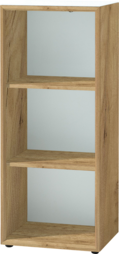 Scaffale per cartelle GW-MONTERIA con ripiano superiore con supporto in vetro di sicurezza