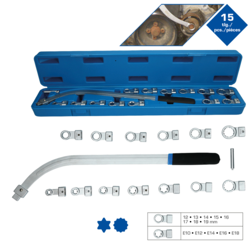 Set di chiavi per cinghie trapezoidali e pulegge tenditrici