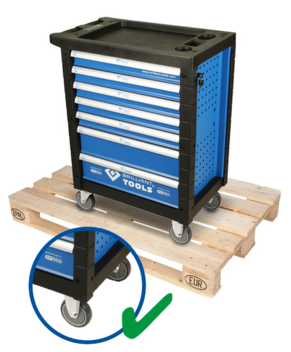 Carrello da officina BLU/ARANCIO con 7 cassetti e 207 attrezzi di prima qualità