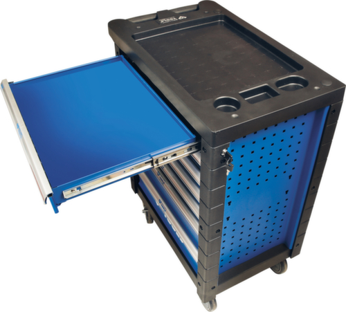 Carrello da officina BLU/ARANCIO con 7 cassetti e 207 attrezzi di prima qualità