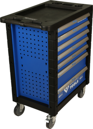 Carrello da officina BLU/ARANCIO con 7 cassetti e 207 attrezzi di prima qualità