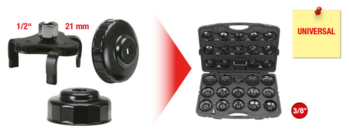 Set di chiavi per filtri dell'olio 3/8"