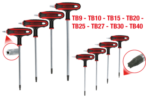 Set di chiavi angolari Torx con impugnatura a T