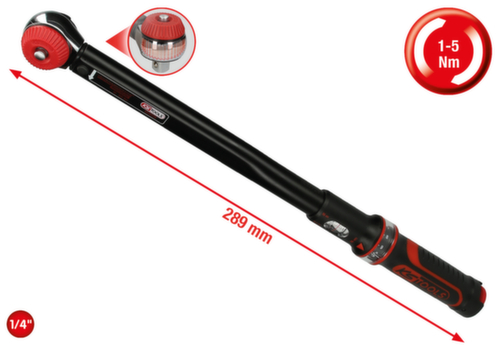 Chiave dinamometrica a cricchetto di precisione ERGOTORQUE® da 1/4"