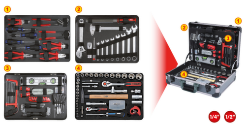 Set di utensili 1/4"+1/2"