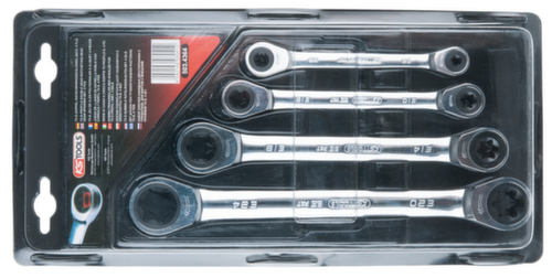 GEARplus Set di chiavi ad anello Torx-E a doppio cricchetto
