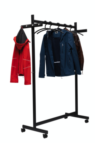 appendiabiti MAULsamba con 2 listelli con ganci aggiuntivi, con 8/2 ganci, RAL9004 nero segnale