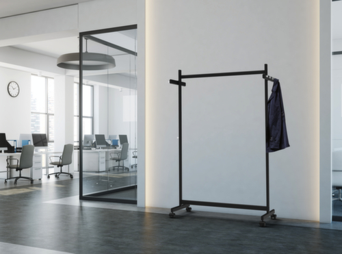appendiabiti MAULsamba con 2 listelli con ganci aggiuntivi, con 8/2 ganci, RAL9004 nero segnale
