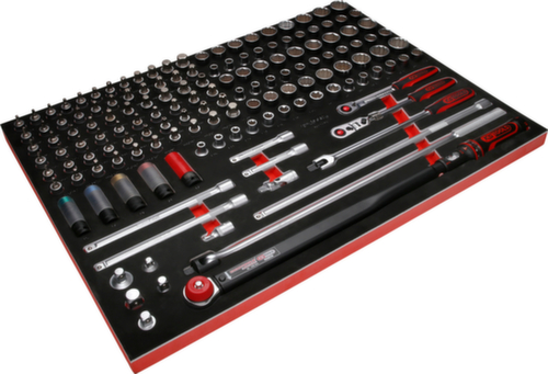 Set di chiavi a bussola 1/2" con inserto in schiuma