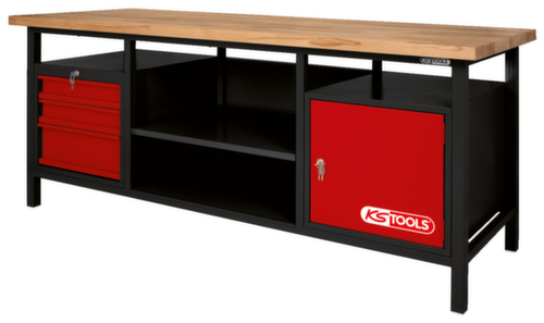 Banco da lavoro XXL con 3 cassetti e 1 porta