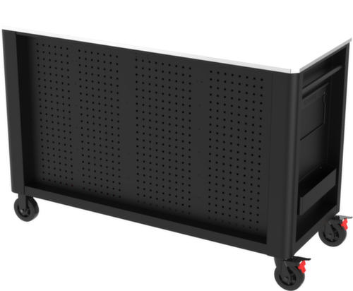 PERFORMANCEplus P45 BLACK/ROT Carrello da officina con 14 cassetti