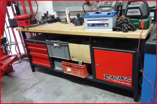 Banco da lavoro XXL con 3 cassetti e 1 porta