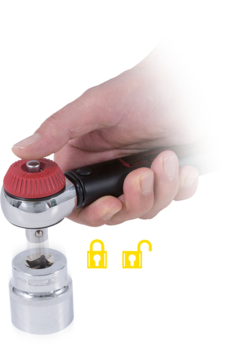 1/2" ERGOTORQUEchiave dinamometrica di precisione 40-200 Nm con manopola girevole Quick-Lock Testa a cricchetto