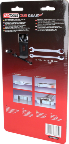 Set di chiavi ad anello DUO GEARplus® con funzione di cricchetto